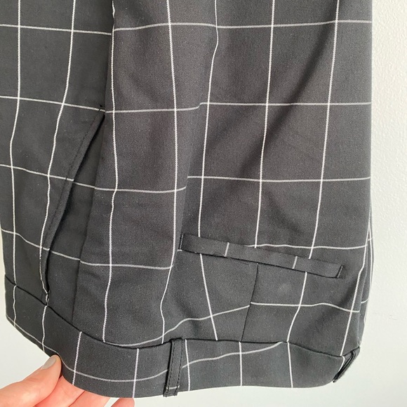 Banana Republic Ryan-Fit Black and White Plaid Pants Size 10 - Picture 2 of 7